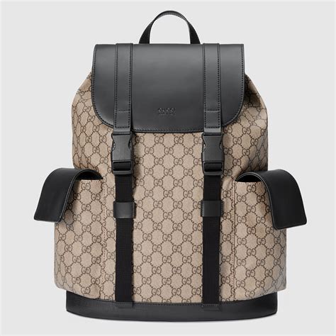 gucci gg supreme monogram web backpack black|authentic gucci backpack.